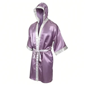 Silk Robe with Hood Boxing Purple