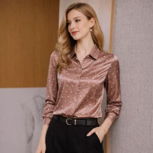 Silk Satin Shirt Vintage Fashionable