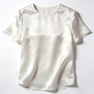 Silk Satin Short Sleeve Shirt Womens
