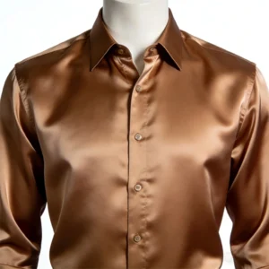 Silk Satin Solid Color Shirt Mens