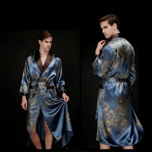 Silk Smoking Long Robe