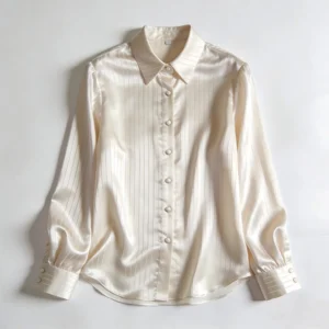 Silk Twill Button Down Shirt Womens