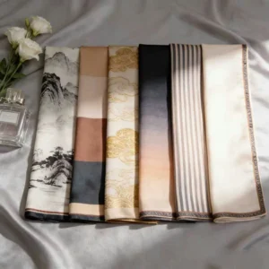 Silk Twill Square Printing Head Scarf