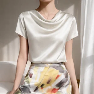 Silk shirt Womens French Collar