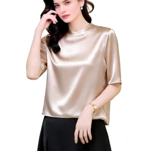 Silk shirt Womens Round-neck