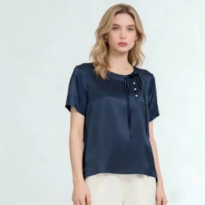 Silk shirt Womens Tassel
