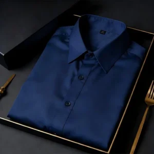 Solid Color Silk Shirt Mens Gift Edition