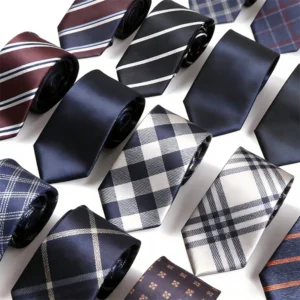 Striped Plaid Geometric Luxury Tie for Men