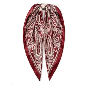 Symmetrical Paisley Satin Silk Headscarf