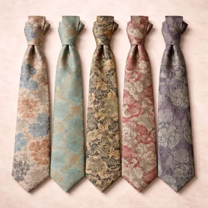 Vintage Gravata Soft Print Polyester Silk Tie