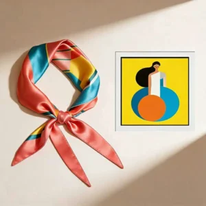 Women Printed Designer Square Silk Head Scarves