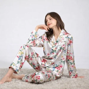 Women's Floral Silk Pajama