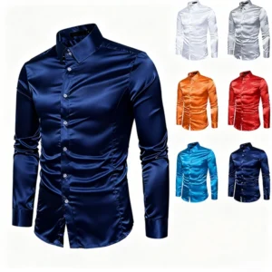 mens silk satin shirt
